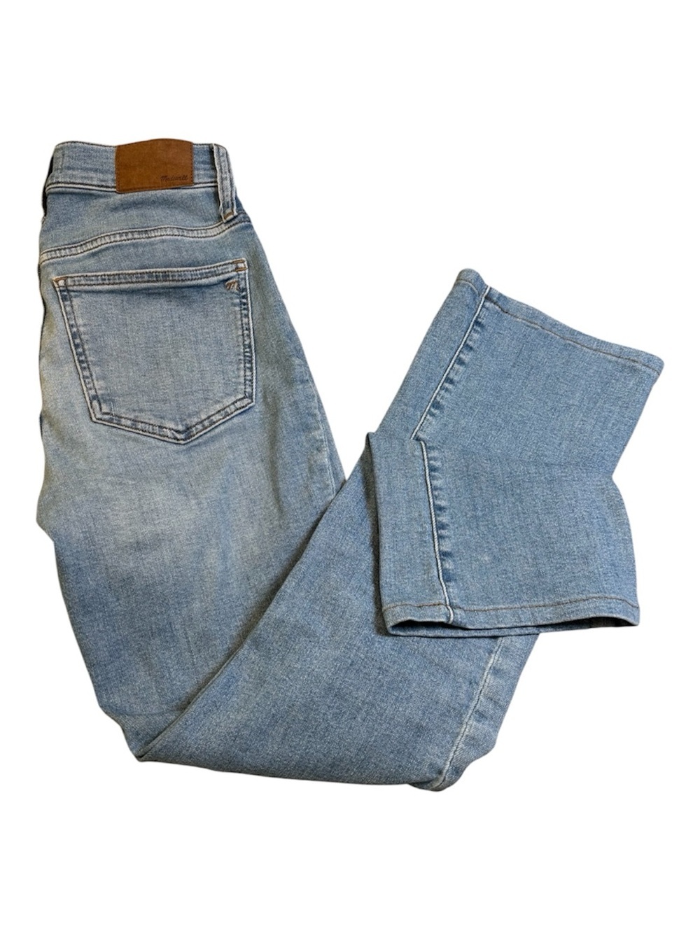 Madewell Kick Out Crop Jeans Carey Wash 24 Tall Blue Mid Rise Demi Bootcut Denim
